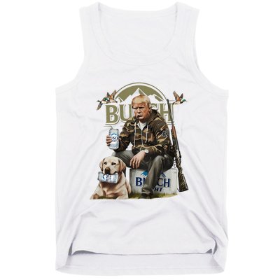 Retro Trump Hunting Deer Funny Beer Drinking Hunting On Back Tank Top