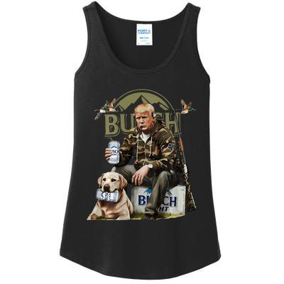 Retro Trump Hunting Deer Funny Beer Drinking Hunting Ladies Essential Tank