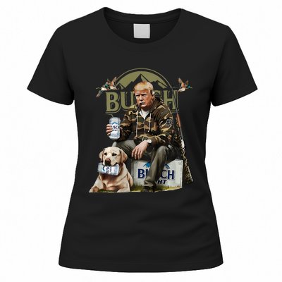 Retro Trump Hunting Deer Funny Beer Drinking Hunting Women's T-Shirt