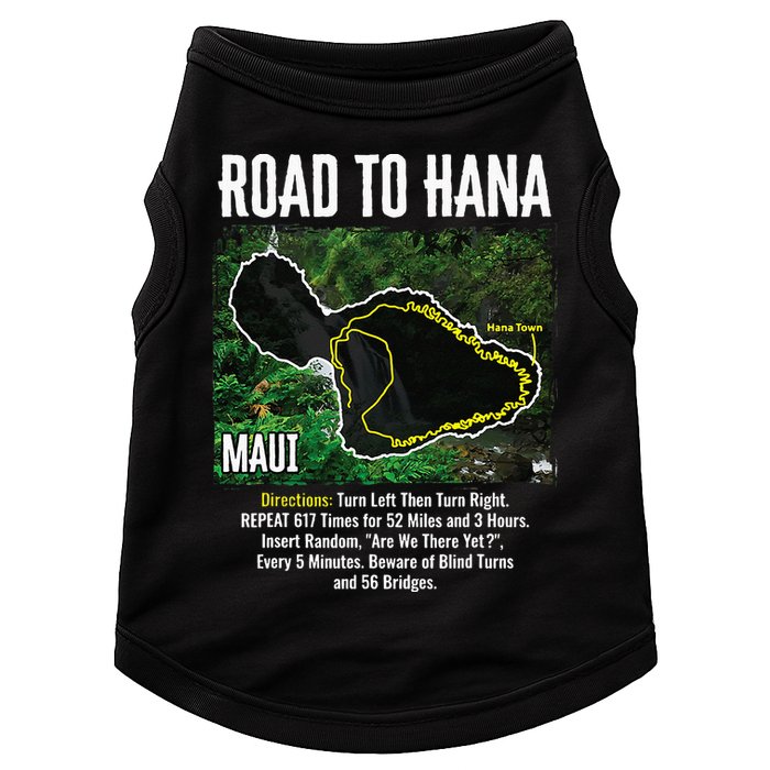 Road To Hana Map Maui Island Surfing Hawaiian Beach Summer Doggie Tank