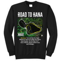 Road To Hana Map Maui Island Surfing Hawaiian Beach Summer Sweatshirt