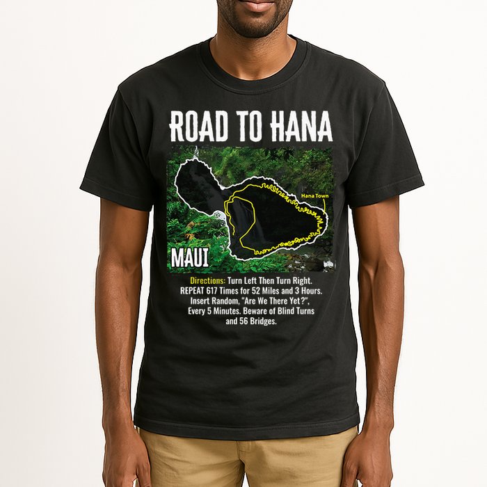 Road To Hana Map Maui Island Surfing Hawaiian Beach Summer Tall T-Shirt