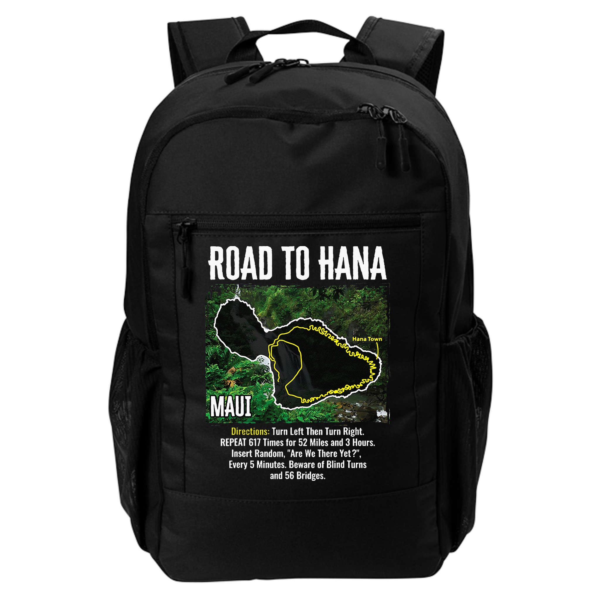 Road To Hana Map Maui Island Surfing Hawaiian Beach Summer Backpack