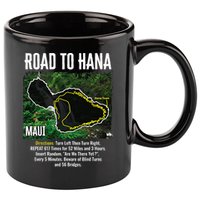Road To Hana Map Maui Island Surfing Hawaiian Beach Summer 11oz C Handle Ceramic Mug