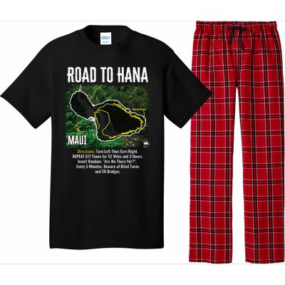 Road To Hana Map Maui Island Surfing Hawaiian Beach Summer Pajama Set