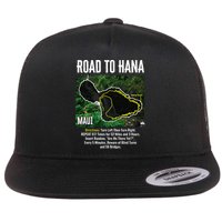 Road To Hana Map Maui Island Surfing Hawaiian Beach Summer Flat Bill Trucker Hat