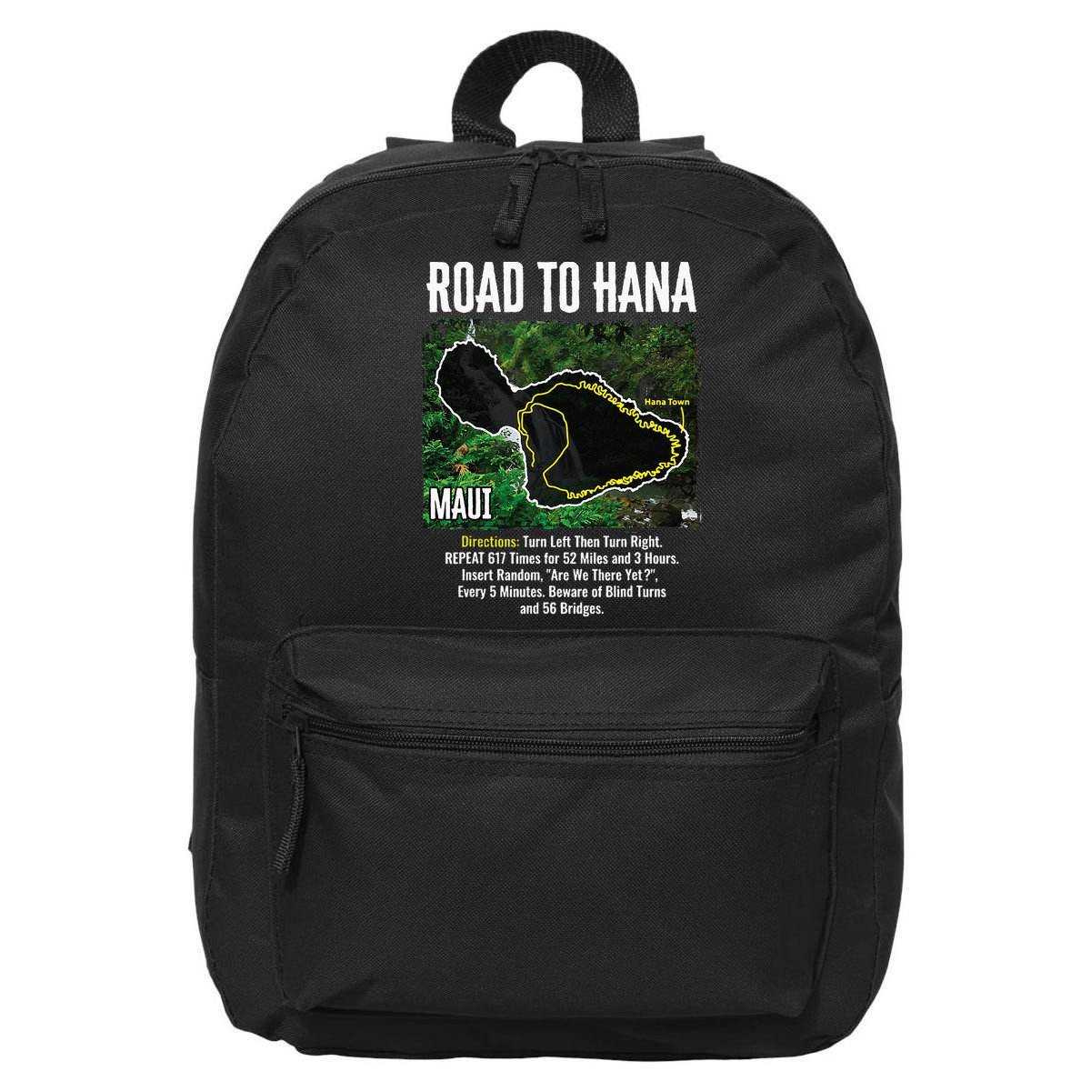 Road To Hana Map Maui Island Surfing Hawaiian Beach Summer 16 in Basic Backpack
