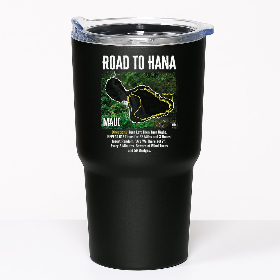 Road To Hana Map Maui Island Surfing Hawaiian Beach Summer Tumbler