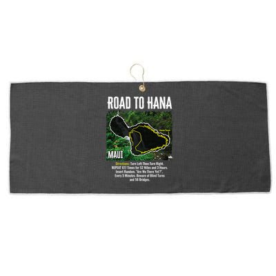 Road To Hana Map Maui Island Surfing Hawaiian Beach Summer Large Microfiber Waffle Golf Towel