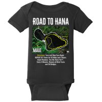 Road To Hana Map Maui Island Surfing Hawaiian Beach Summer Baby Bodysuit