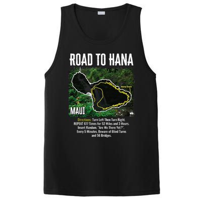 Road To Hana Map Maui Island Surfing Hawaiian Beach Summer PosiCharge Competitor Tank