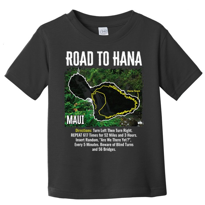 Road To Hana Map Maui Island Surfing Hawaiian Beach Summer Toddler T-Shirt