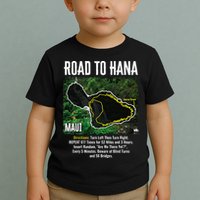 Road To Hana Map Maui Island Surfing Hawaiian Beach Summer Toddler T-Shirt