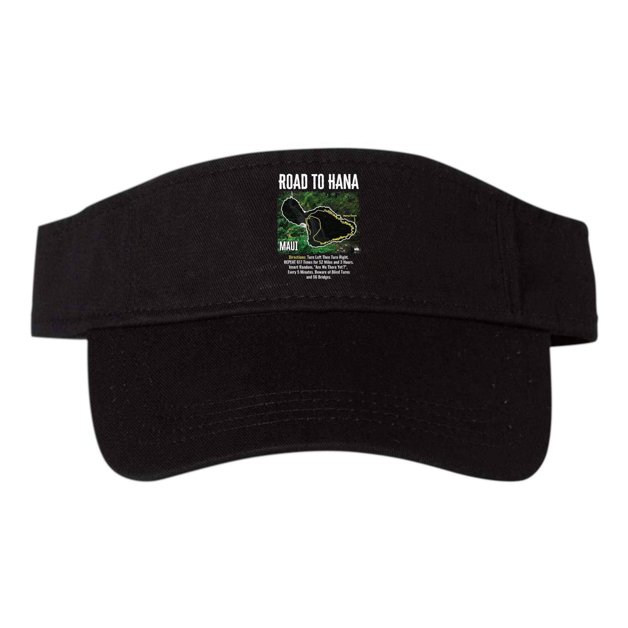 Road To Hana Map Maui Island Surfing Hawaiian Beach Summer Visor