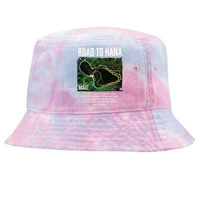 Road To Hana Map Maui Island Surfing Hawaiian Beach Summer Tie-Dyed Bucket Hat