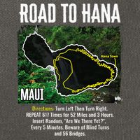 Road To Hana Map Maui Island Surfing Hawaiian Beach Summer Cotton Canvas Backpack