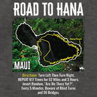 Road To Hana Map Maui Island Surfing Hawaiian Beach Summer Vector Backpack