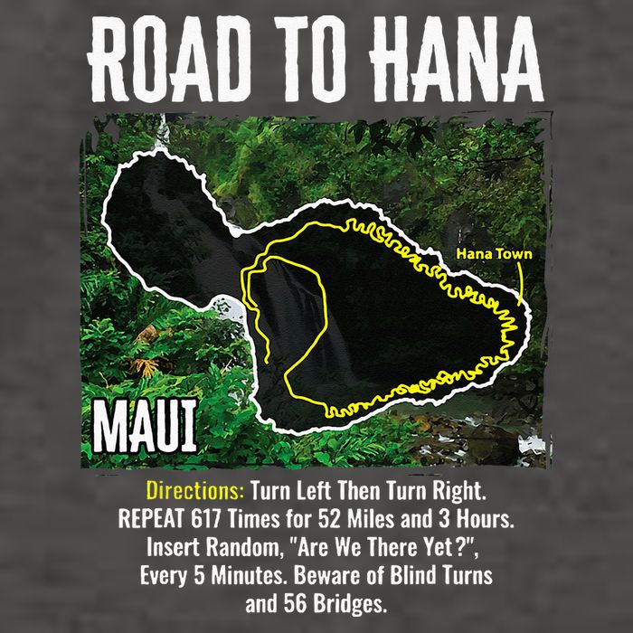 Road To Hana Map Maui Island Surfing Hawaiian Beach Summer Vector Backpack