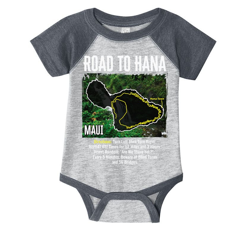 Road To Hana Map Maui Island Surfing Hawaiian Beach Summer Infant Baby Jersey Bodysuit