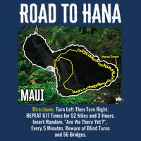 Road To Hana Map Maui Island Surfing Hawaiian Beach Summer Infant Baby Jersey Bodysuit