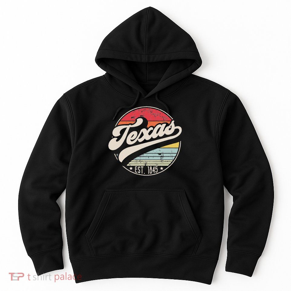 Retro Texas Home State Tx Cool 70s Style Sunset Hoodie