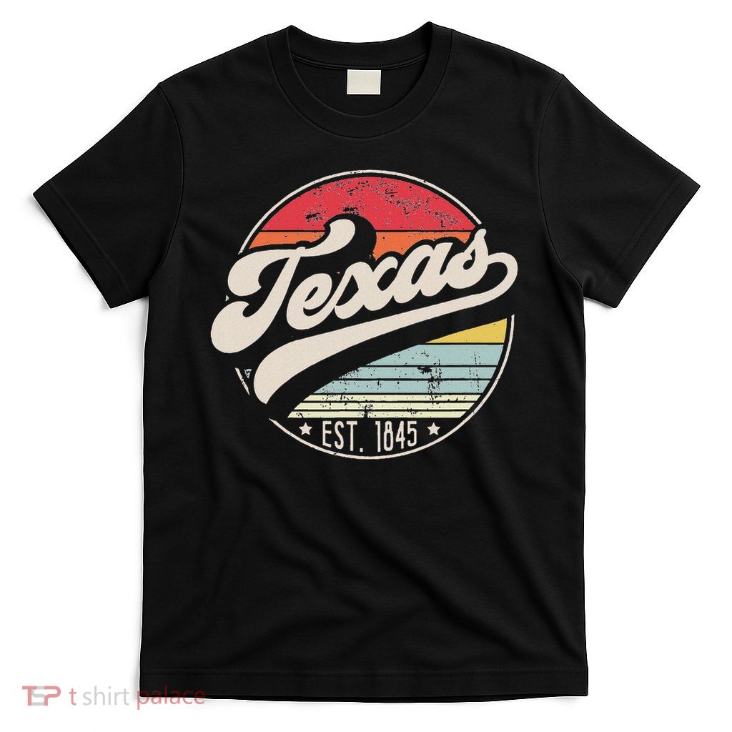 Retro Texas Home State Tx Cool 70s Style Sunset T-Shirt
