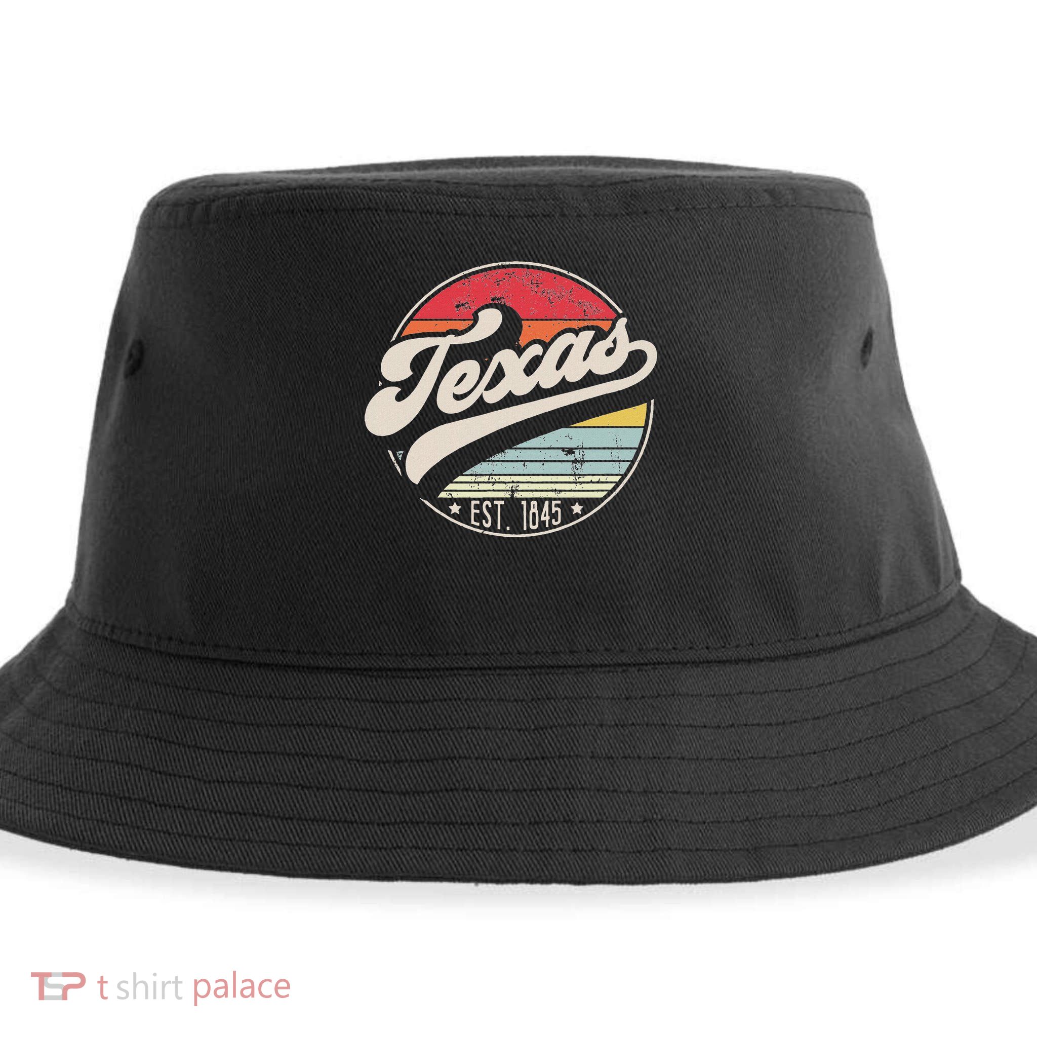 Retro Texas Home State Tx Cool 70s Style Sunset Sustainable Bucket Hat