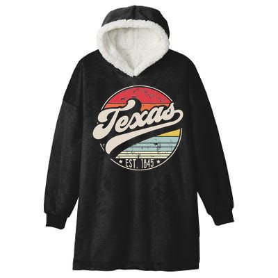 Retro Texas Home State Tx Cool 70s Style Sunset Hooded Wearable Blanket