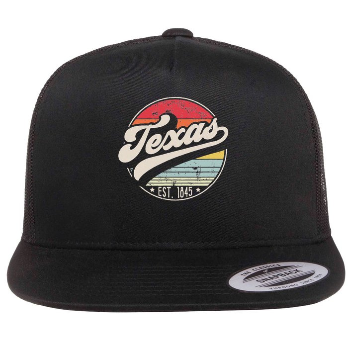 Retro Texas Home State Tx Cool 70s Style Sunset Flatbill Hat