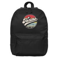 Retro Texas Home State Tx Cool 70s Style Sunset 16 in Basic Backpack
