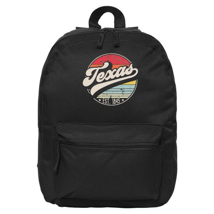 Retro Texas Home State Tx Cool 70s Style Sunset 16 in Basic Backpack