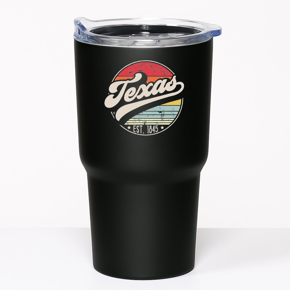 Retro Texas Home State Tx Cool 70s Style Sunset Tumbler