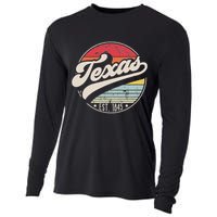 Retro Texas Home State Tx Cool 70s Style Sunset Cooling Performance Long Sleeve Crew