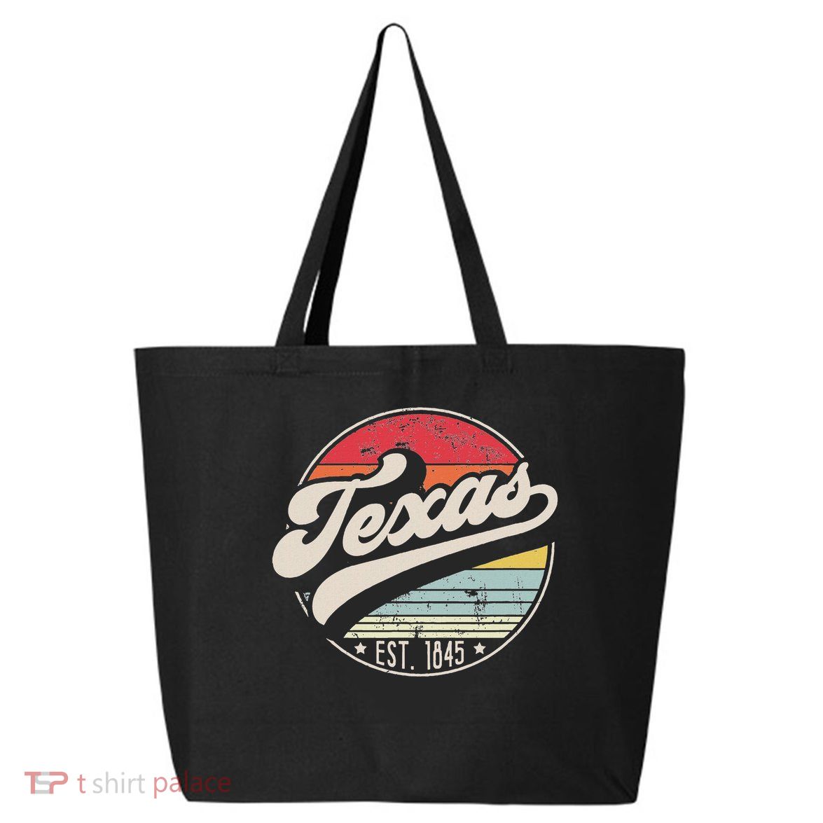 Retro Texas Home State Tx Cool 70s Style Sunset 25L Jumbo Tote