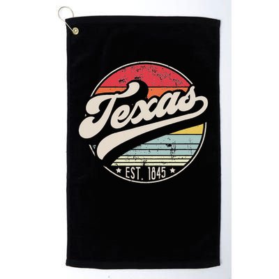Retro Texas Home State Tx Cool 70s Style Sunset Golf Towel