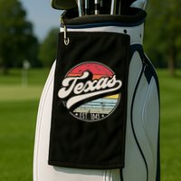 Retro Texas Home State Tx Cool 70s Style Sunset Golf Towel