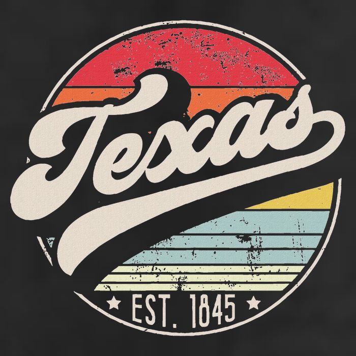 Retro Texas Home State Tx Cool 70s Style Sunset Golf Towel