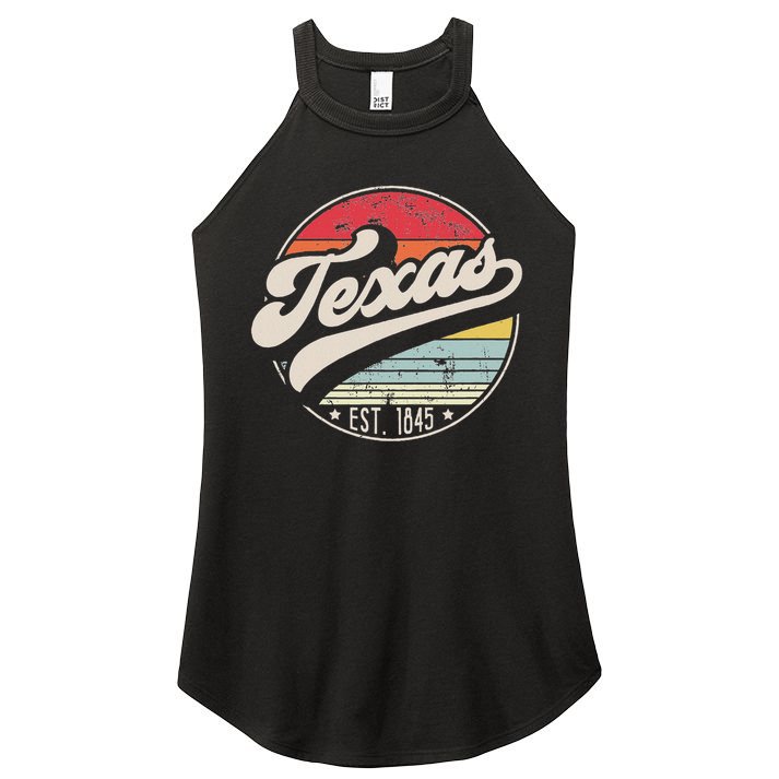 Retro Texas Home State Tx Cool 70s Style Sunset Women's Perfect Tri Rocker Tank