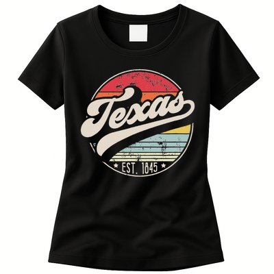 Retro Texas Home State Tx Cool 70s Style Sunset Womens T-Shirt