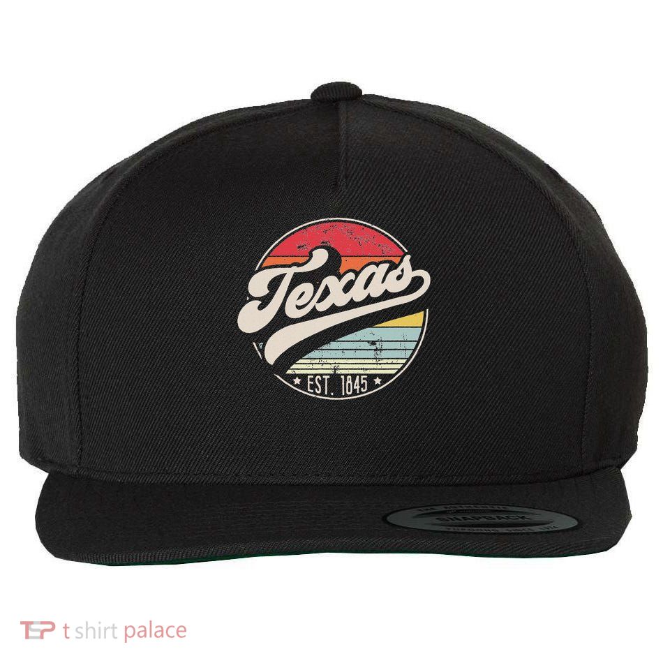 Retro Texas Home State Tx Cool 70s Style Sunset Wool Snapback Cap