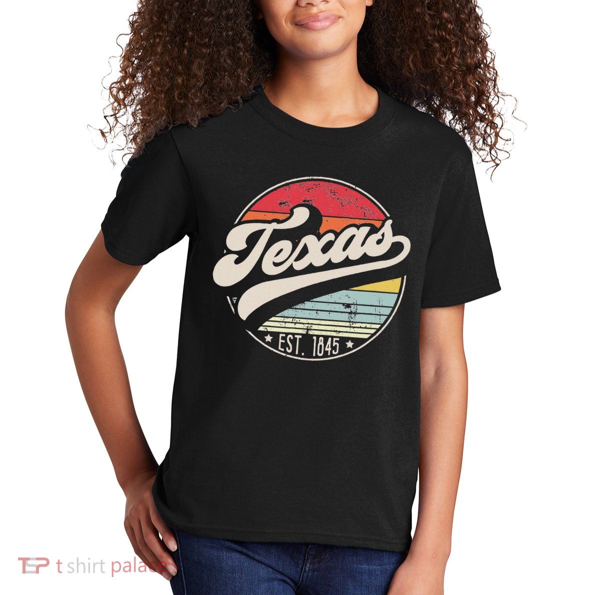 Retro Texas Home State Tx Cool 70s Style Sunset Kids T-Shirt
