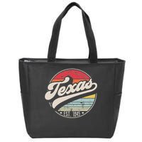 Retro Texas Home State Tx Cool 70s Style Sunset Zip Tote Bag