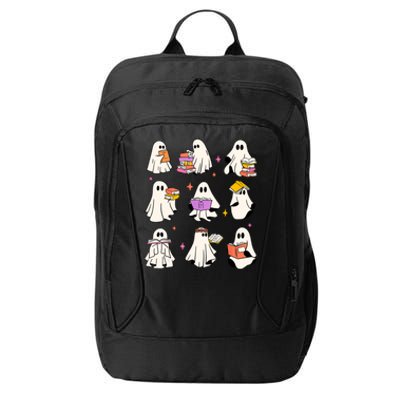 Retro Teacher Halloween Ghost Read More Books Teacher City Backpack