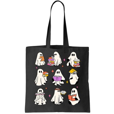 Retro Teacher Halloween Ghost Read More Books Teacher Tote Bag