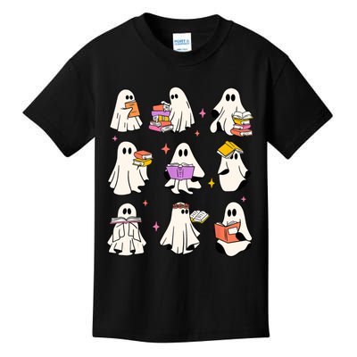 Retro Teacher Halloween Ghost Read More Books Teacher Kids T-Shirt