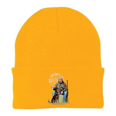 Retro Trump Hunting Deer Funny Beer Drinking Hunting Gift Knit Cap Winter Beanie