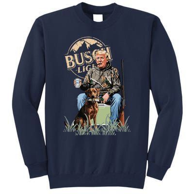 Retro Trump Hunting Deer Funny Beer Drinking Hunting Gift Tall Sweatshirt