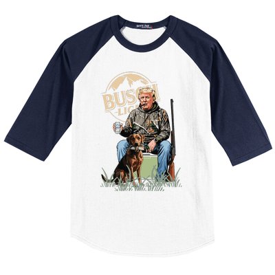 Retro Trump Hunting Deer Funny Beer Drinking Hunting Gift Baseball Sleeve Shirt