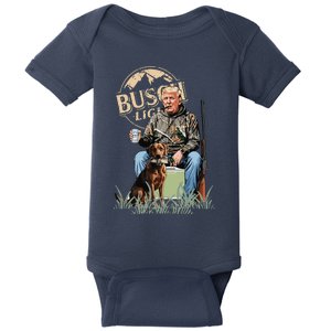 Retro Trump Hunting Deer Funny Beer Drinking Hunting Gift Baby Bodysuit