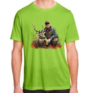 Retro Trump Hunting Deer Funny Reindeer Drinking Beer Adult ChromaSoft Performance T-Shirt